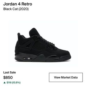 Jordan retro 4 black cat 5.5y